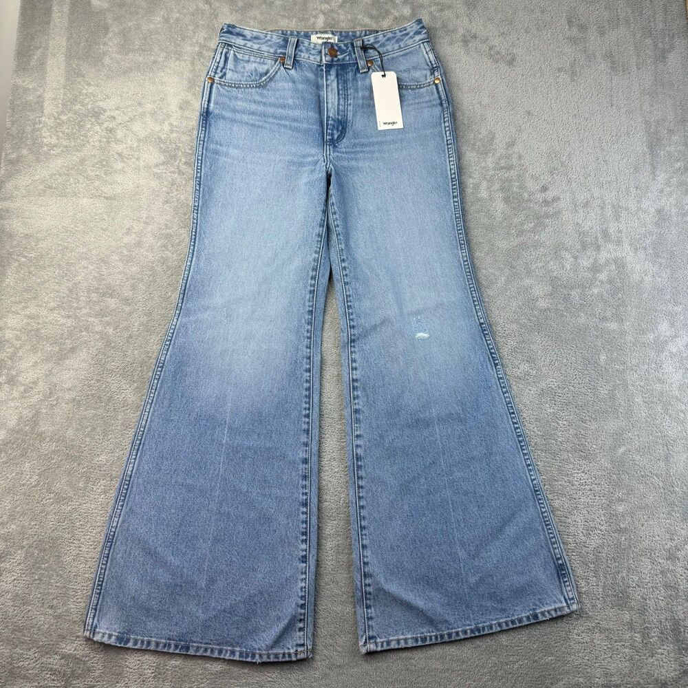 Wrangler Jeans Women's 26x30 Blue Wanderer 622 High Rise Flare Bell Bottom Retro